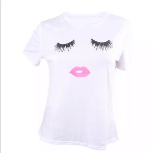 Lovely Lashes and Lips graphic Tee Shirt ♥️♥️♥️